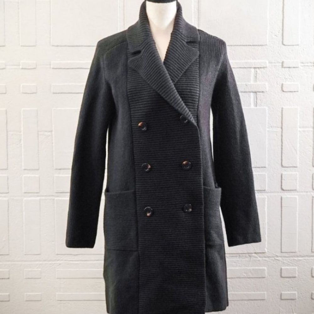 New Ann Taylor Button Down Black Coatigan Cardigan Sweater - XL